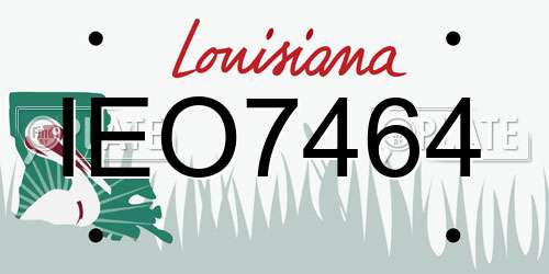 IEO7464 Louisiana License Plate