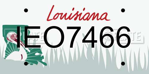 IEO7466 Louisiana License Plate