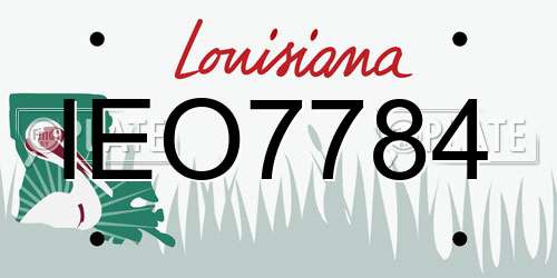 IEO7784 Louisiana License Plate