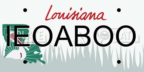 IEOABOO Louisiana License Plate