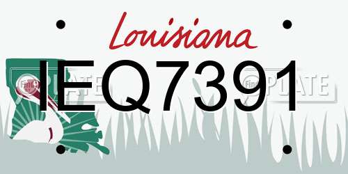 IEQ7391 Louisiana License Plate