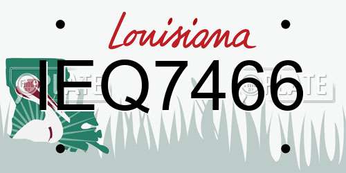 IEQ7466 Louisiana License Plate