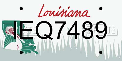 IEQ7489 Louisiana License Plate