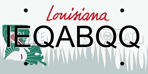 IEQABQQ Louisiana License Plate