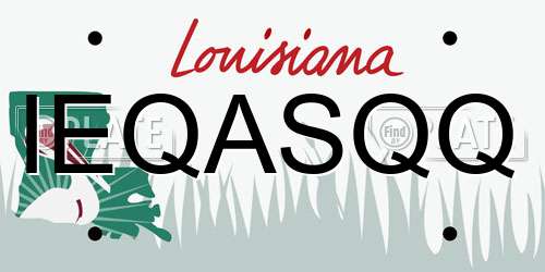IEQASQQ Louisiana License Plate