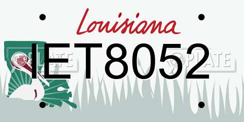 IET8052 Louisiana License Plate