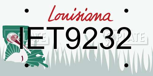 IET9232 Louisiana License Plate