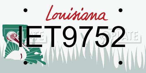 IET9752 Louisiana License Plate