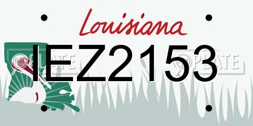 IEZ2153 Louisiana License Plate