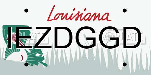 IEZDGGD Louisiana License Plate