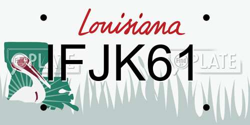 IFJK61 Louisiana License Plate
