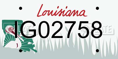 IG02758 Louisiana License Plate
