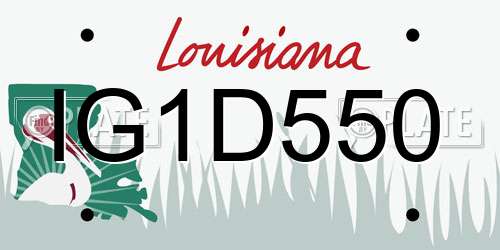 IG1D550 Louisiana License Plate