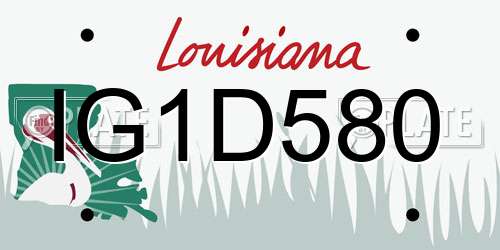 IG1D580 Louisiana License Plate