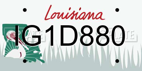 IG1D880 Louisiana License Plate