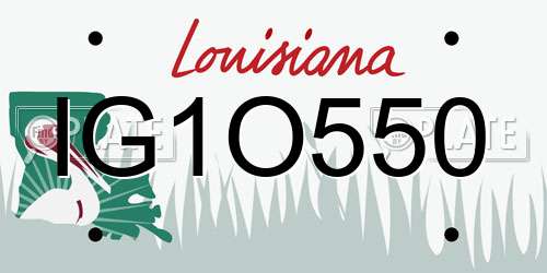 IG1O550 Louisiana License Plate