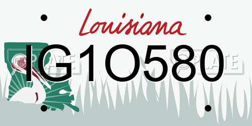 IG1O580 Louisiana License Plate