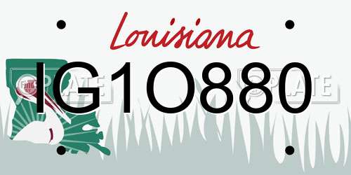 IG1O880 Louisiana License Plate