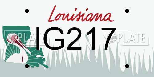 IG217 Louisiana License Plate