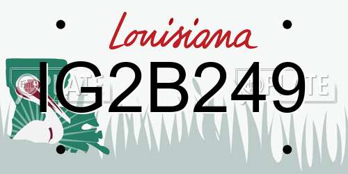 IG2B249 Louisiana License Plate