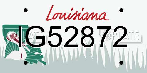IG52872 Louisiana License Plate