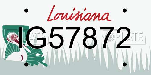 IG57872 Louisiana License Plate