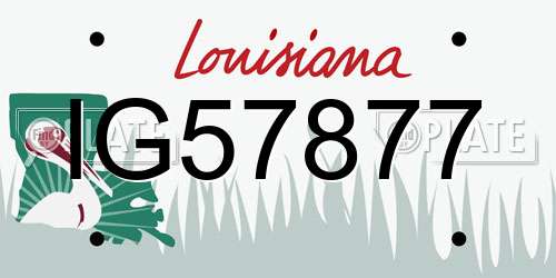 IG57877 Louisiana License Plate