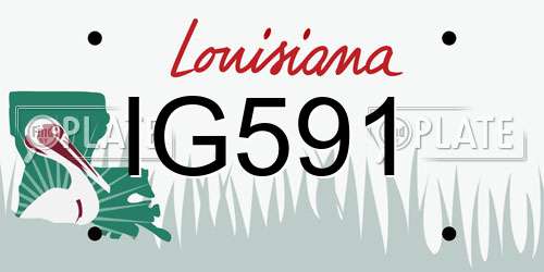 IG591 Louisiana License Plate