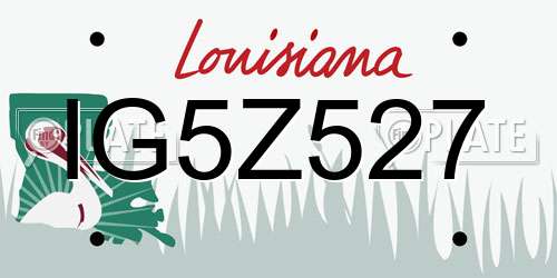 IG5Z527 Louisiana License Plate