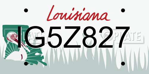 IG5Z827 Louisiana License Plate