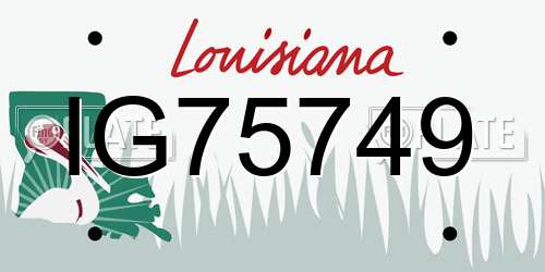 IG75749 Louisiana License Plate