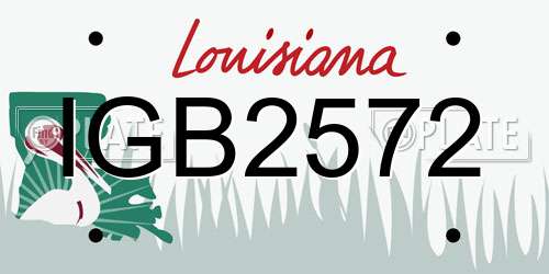 IGB2572 Louisiana License Plate