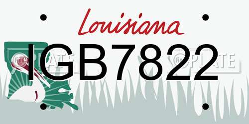 IGB7822 Louisiana License Plate