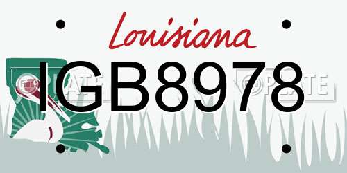 IGB8978 Louisiana License Plate