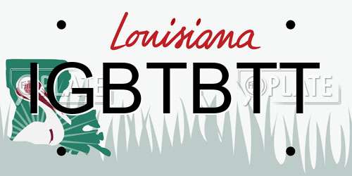 IGBTBTT Louisiana License Plate
