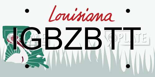 IGBZBTT Louisiana License Plate