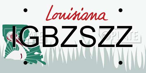 IGBZSZZ Louisiana License Plate