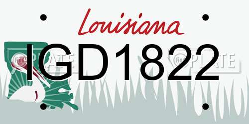 IGD1822 Louisiana License Plate