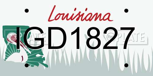 IGD1827 Louisiana License Plate