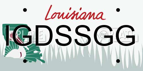 IGDSSGG Louisiana License Plate