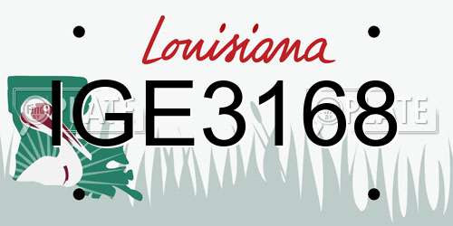 IGE3168 Louisiana License Plate