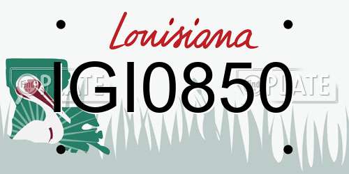 IGI0850 Louisiana License Plate