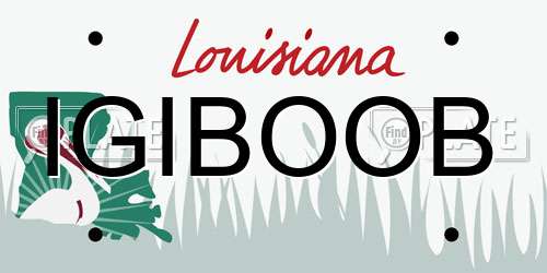 IGIBOOB Louisiana License Plate