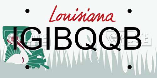 IGIBQQB Louisiana License Plate