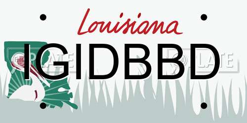 IGIDBBD Louisiana License Plate