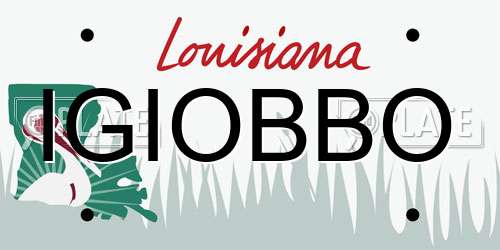 IGIOBBO Louisiana License Plate