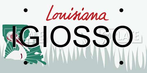 IGIOSSO Louisiana License Plate