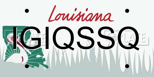 IGIQSSQ Louisiana License Plate