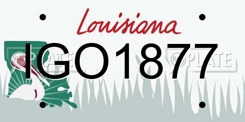 IGO1877 Louisiana License Plate