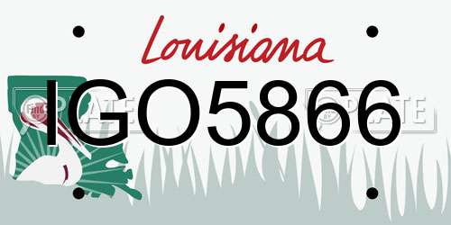 IGO5866 Louisiana License Plate